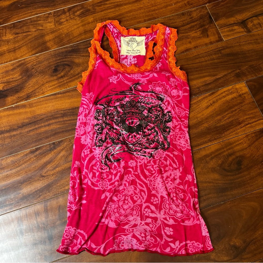 Chaser Pink and Orange Eye Graphic Tank Top - Picture 3 of 3